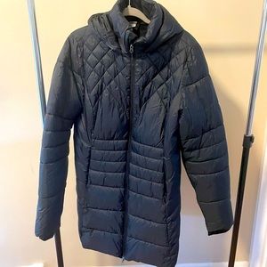 Hooded long puffer jacket